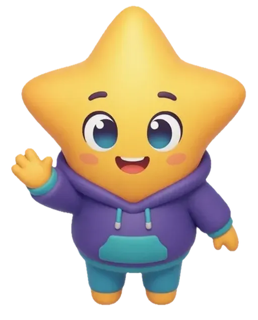 KiddoStars mascot — a friendly star character waving hello
